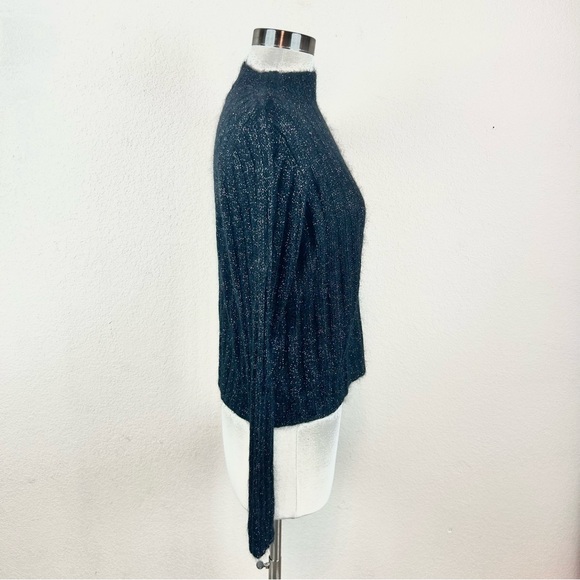 Horchow Black Sparkle Long Sleeve Knit Sweater - Picture 5 of 7